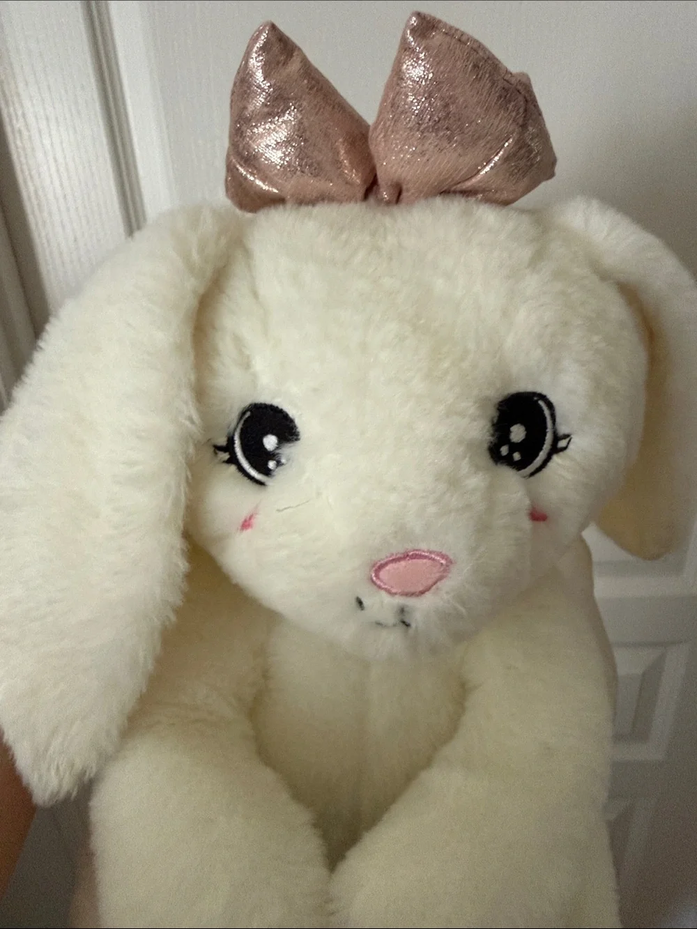 Backpack Plush White Bunny